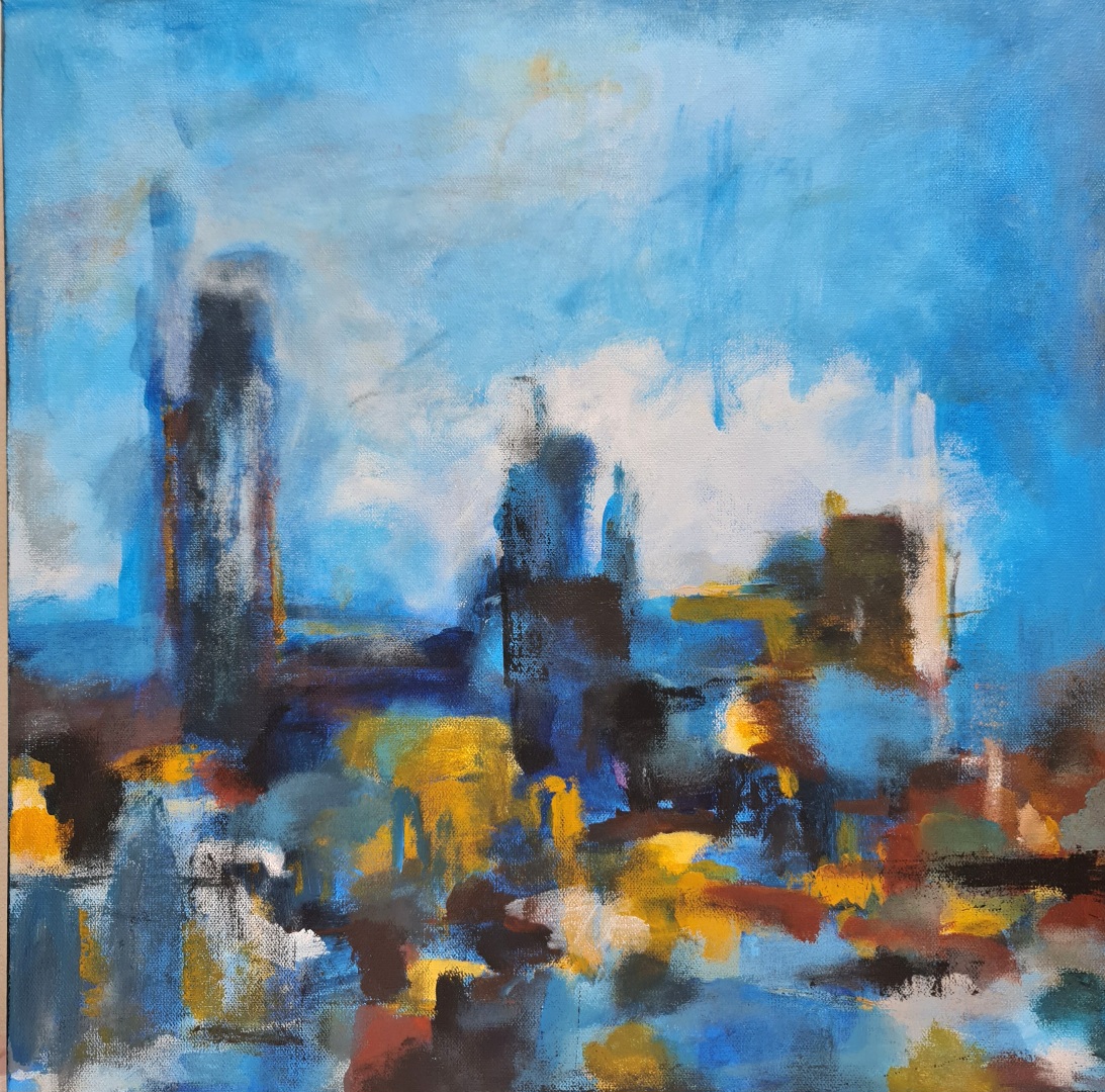 abstract cityscape painting for sale